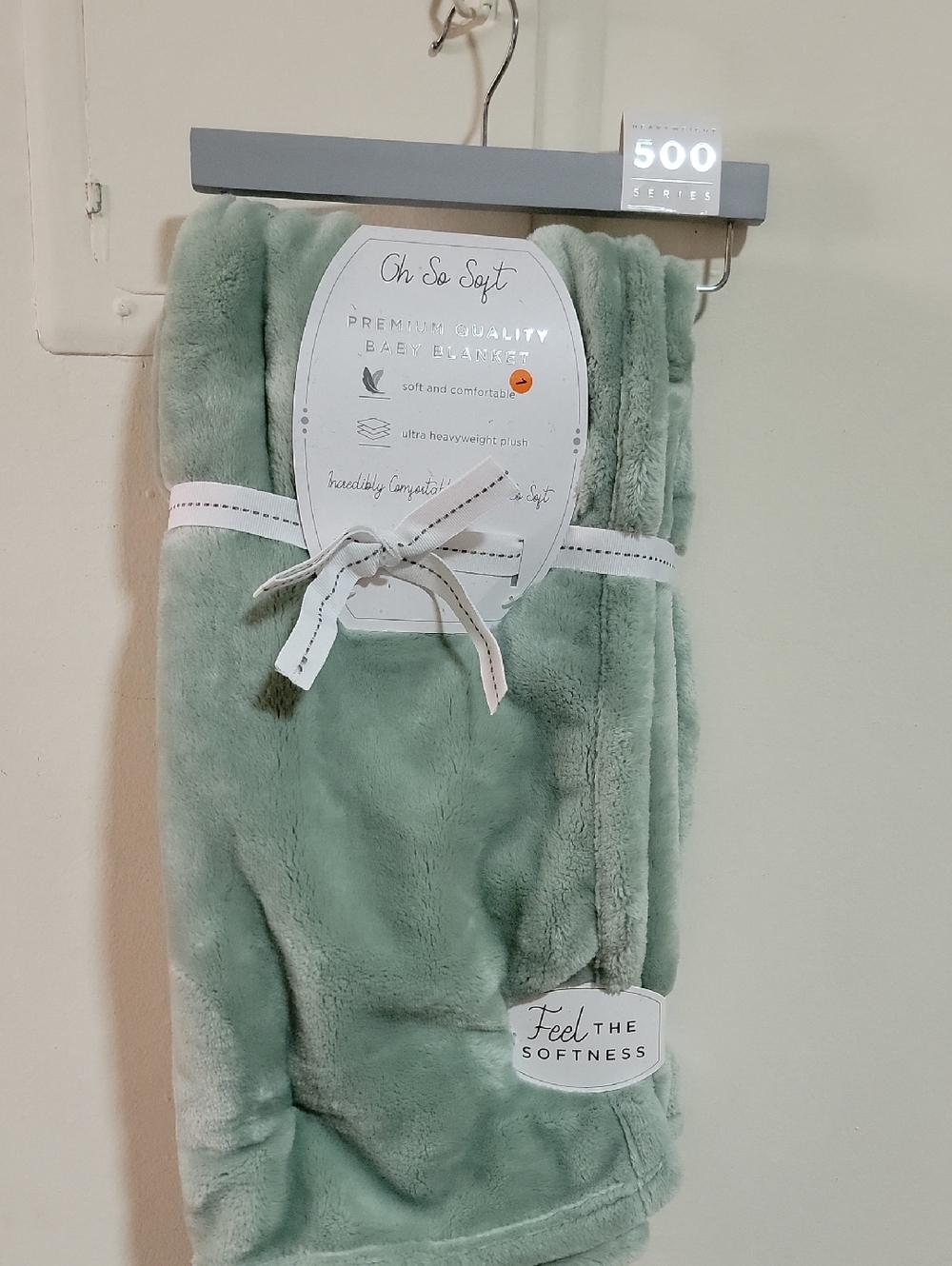 Oh So Soft Premium Baby Blanket - Sage Green Plush Throw